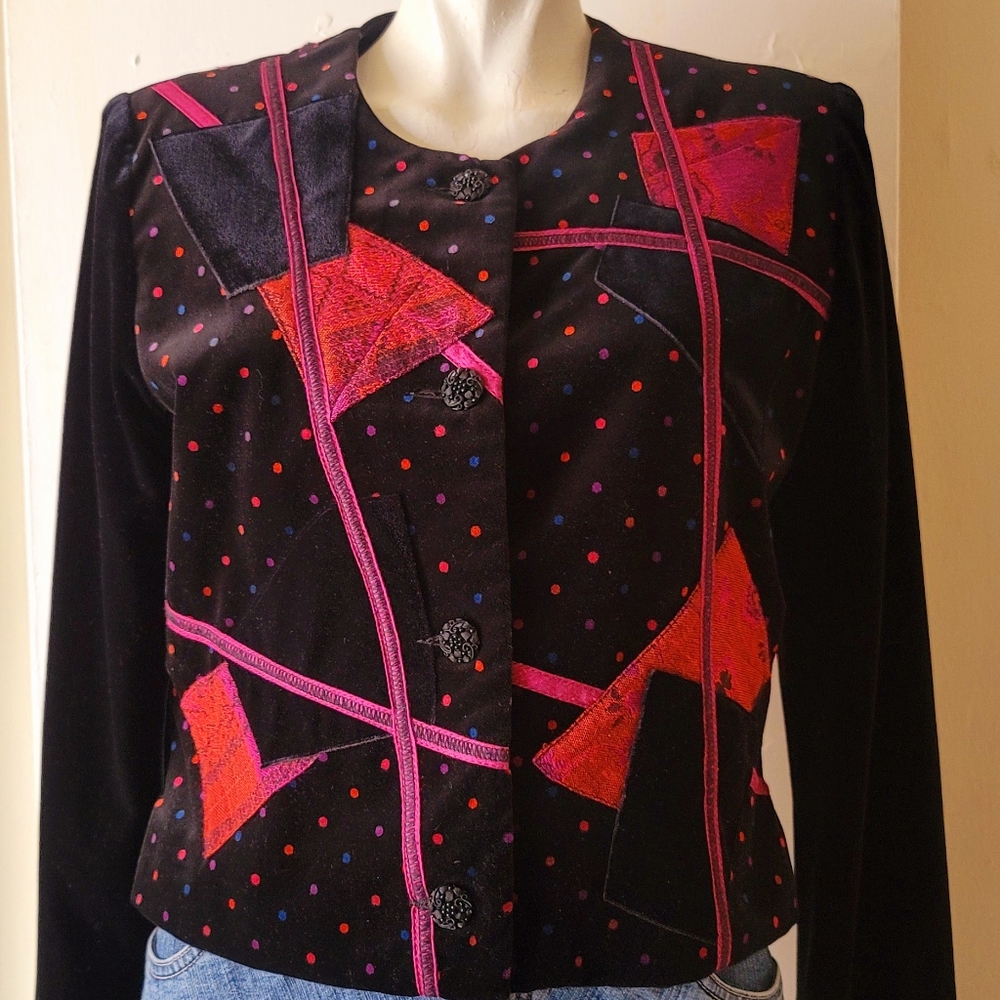 VNG Black Velvet Canvasbacks Women's Jacket Blazer Size 6